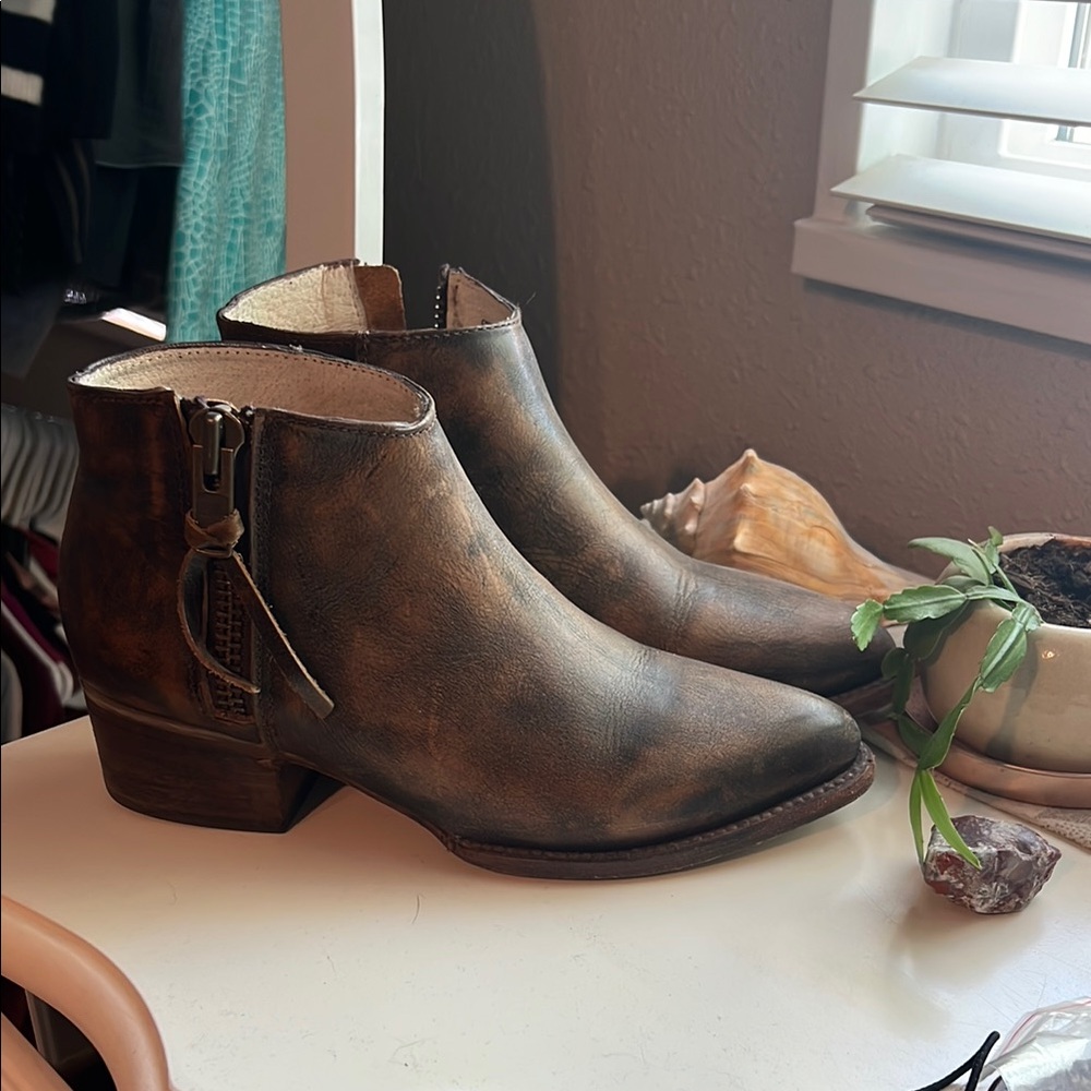 Freebird Brown Ankle Boots Western Style